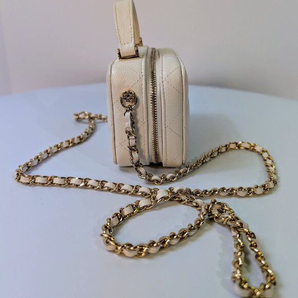 Chanel White Caviar Leather Mini Top Handle Vanity Case - Picture 3 of 16